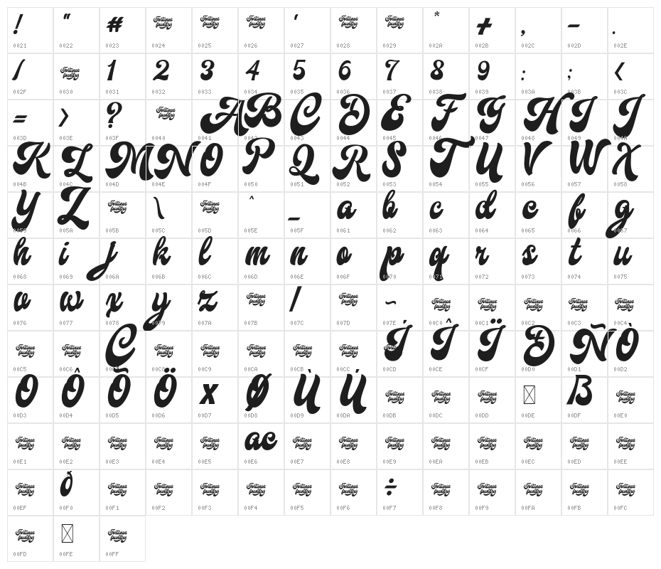 Hallway  Demo Regular Character Map
