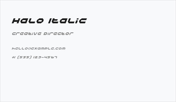 Halo Italic Business Card