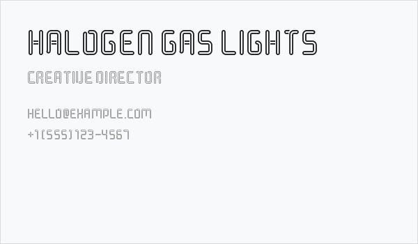 Halogen Gas Lights Business Card