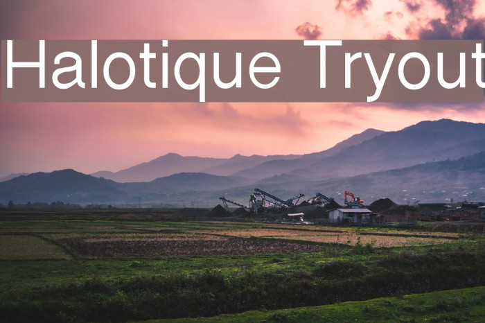 Halotique Tryout Шрифта examples