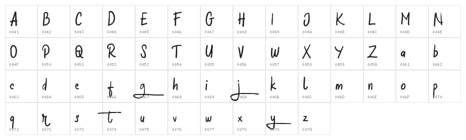 Halybed FREE Character Map