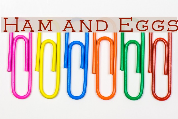 Ham and Eggs Font examples