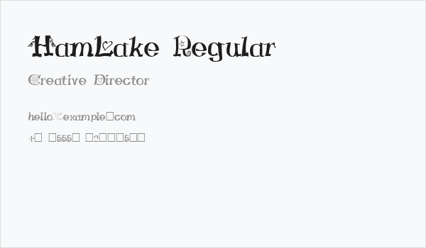 HamLake Regular Business Card
