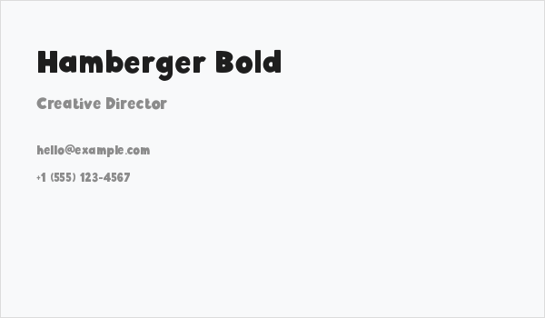 Hamberger Bold Business Card