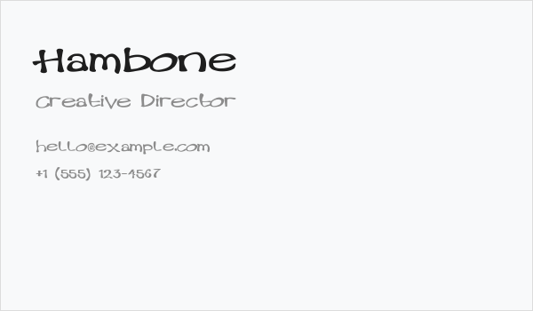 Hambone Business Card