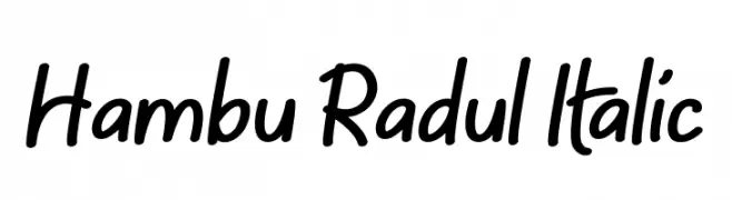 Hambu Radul Italic  Frei Schriftart Herunterladen