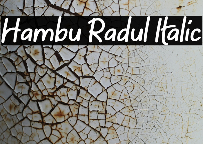 Hambu Radul Italic Font examples