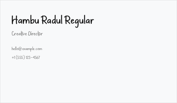 Hambu Radul Regular Business Card