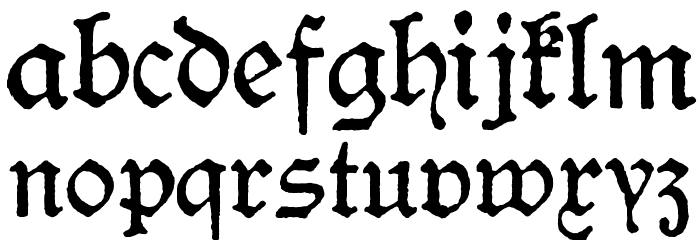 HamburgerSchwabacherDruckrauh10 Font LOWERCASE