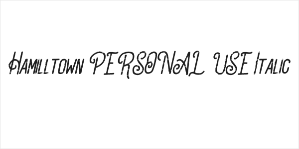 Hamilltown PERSONAL USE Italic Logo
