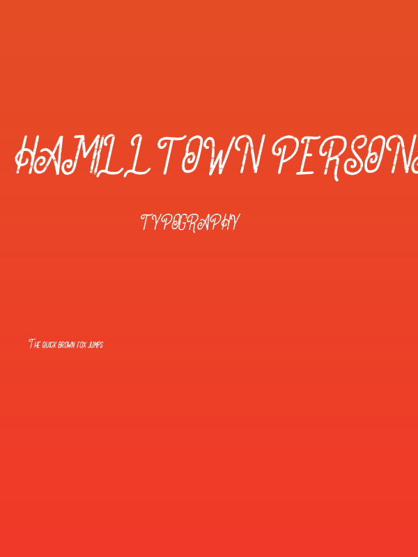 Hamilltown PERSONAL USE Italic Poster