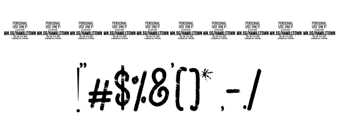 Hamilltown PERSONAL USE Regular Font OTHER CHARS