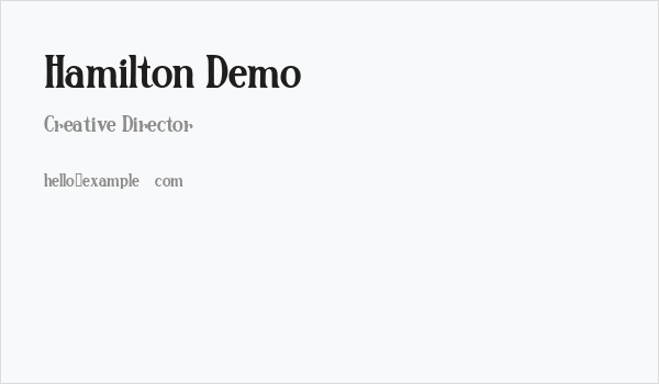 Hamilton Demo Business Card