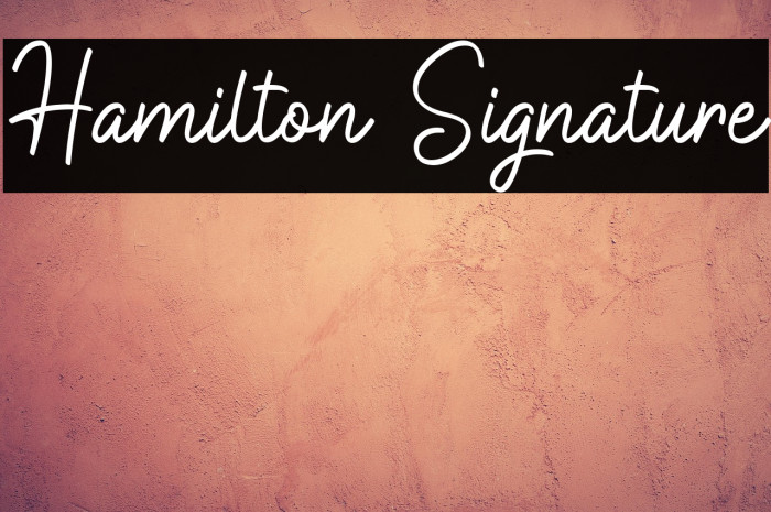 Hamilton Signature Example 2