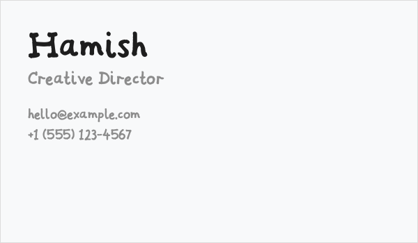 Hamish Business Card