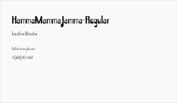 HammaMammaJamma-Regular Business Card