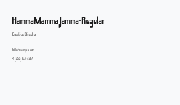 HammaMammaJamma-Regular Business Card
