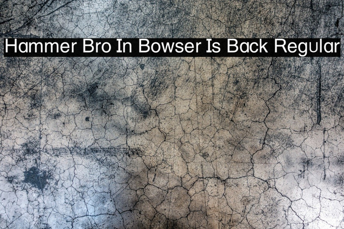 Hammer Bro In Bowser Is Back Regular Schriftart examples