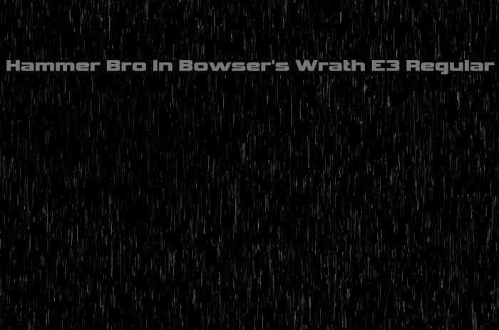 Hammer Bro In Bowser's Wrath E3 Regular フォント examples