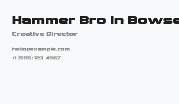 Hammer Bro In Bowser's Wrath E3 Regular Business Card
