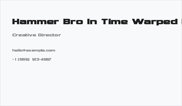Hammer Bro In Time Warped Regular Business Card