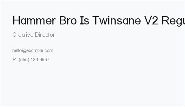 Hammer Bro Is Twinsane V2 Regular Business Card