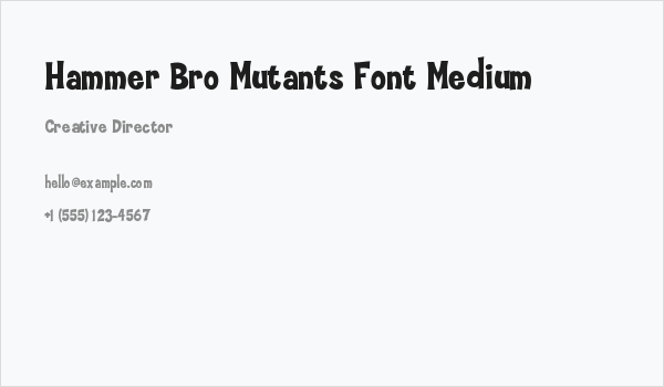 Hammer Bro Mutants Font Medium Business Card