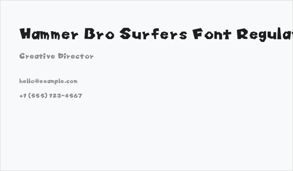 Hammer Bro Surfers Font Regular Business Card