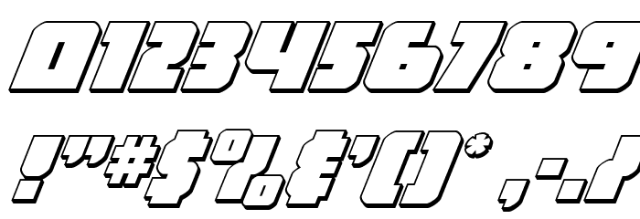 Hammer Scout 3D Italic Font OTHER CHARS