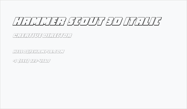 Hammer Scout 3D Italic Business Card