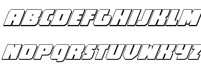 Hammer Scout 3D Italic Font LOWERCASE