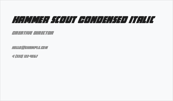 Hammer Scout Condensed Italic Business Card