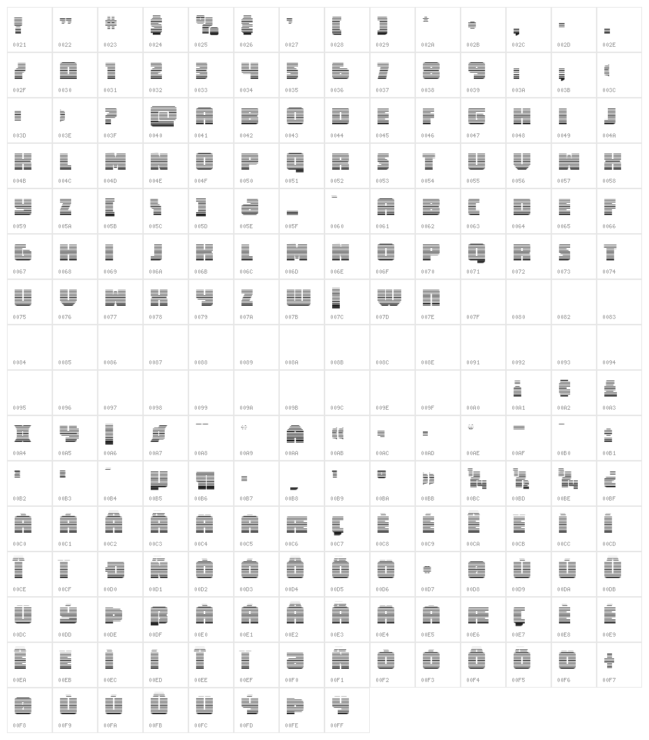 Hammer Scout Gradient Character Map