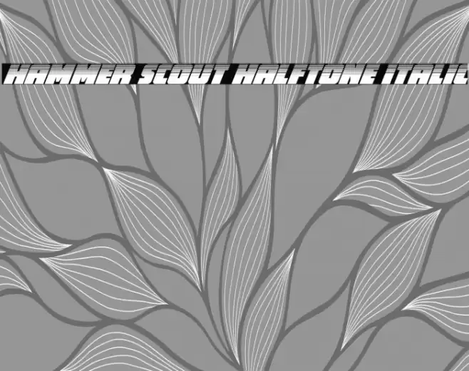 Hammer Scout Halftone Italic Font examples
