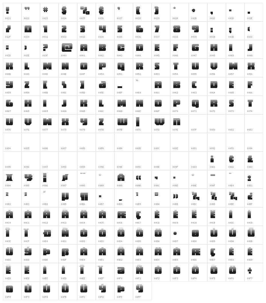 Hammer Scout Halftone Character Map