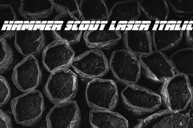 Hammer Scout Laser Italic Font examples