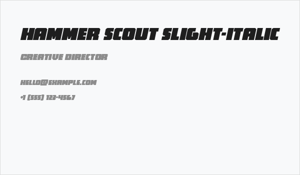 Hammer Scout Slight-Italic Business Card