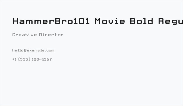 HammerBro101 Movie Bold Regular Business Card