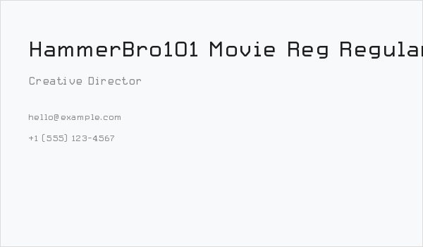 HammerBro101 Movie Reg Regular Business Card