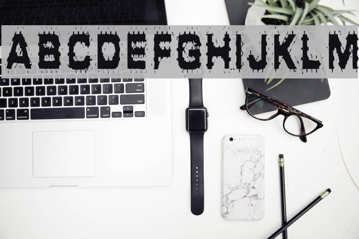 Hammered Type Schriftart examples