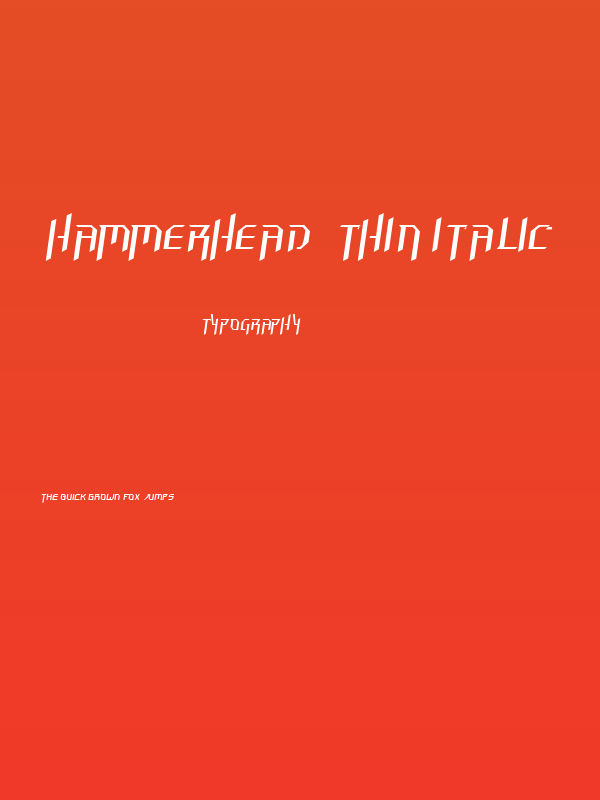 Hammerhead  Thin Italic Poster
