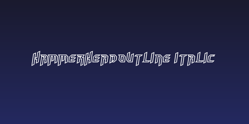 HammerheadOutline Italic Social Header