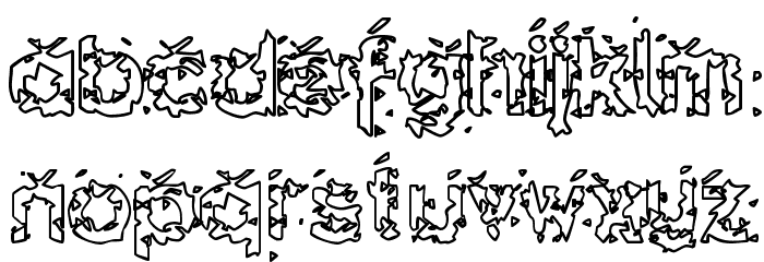 Hammeroid Hollow Font LOWERCASE
