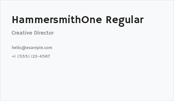 HammersmithOne Regular Business Card