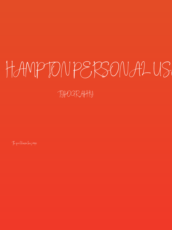 Hampton personal use only Poster