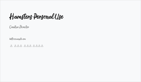 Hamsters Personal Use  Business Card