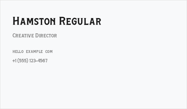 Hamston Regular Business Card