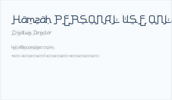 Hamzah PERSONAL USE ONLY! Business Card