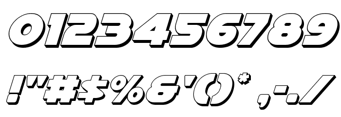 Han Solo 3D Italic Font OTHER CHARS