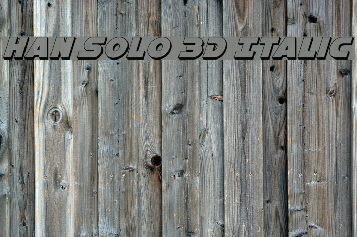 Han Solo 3D Italic Font examples
